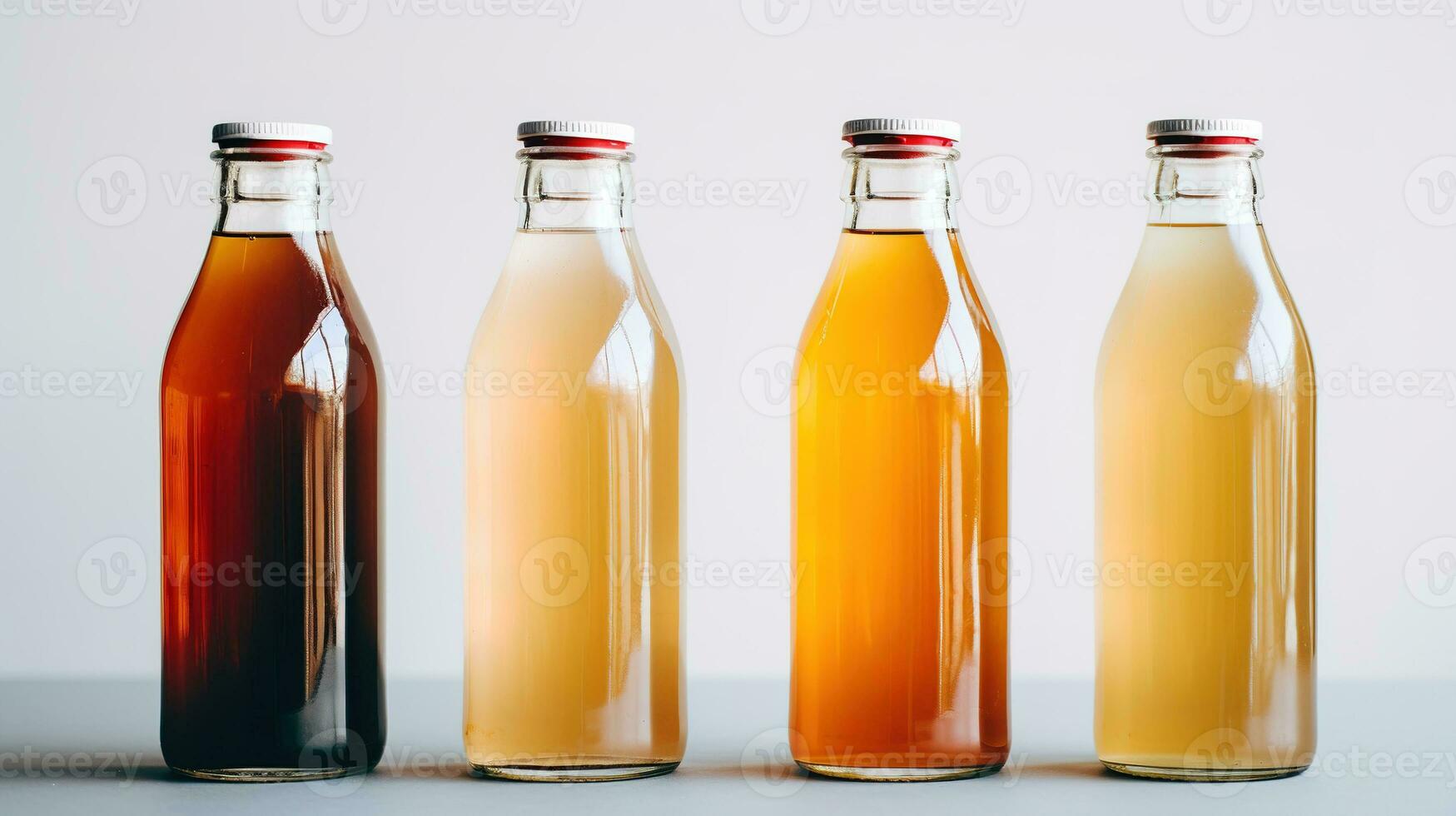 ai genererad generativ ai, hemlagad jäst kombucha dryck, friska te, naturlig probiotisk smaksatt dryck foto