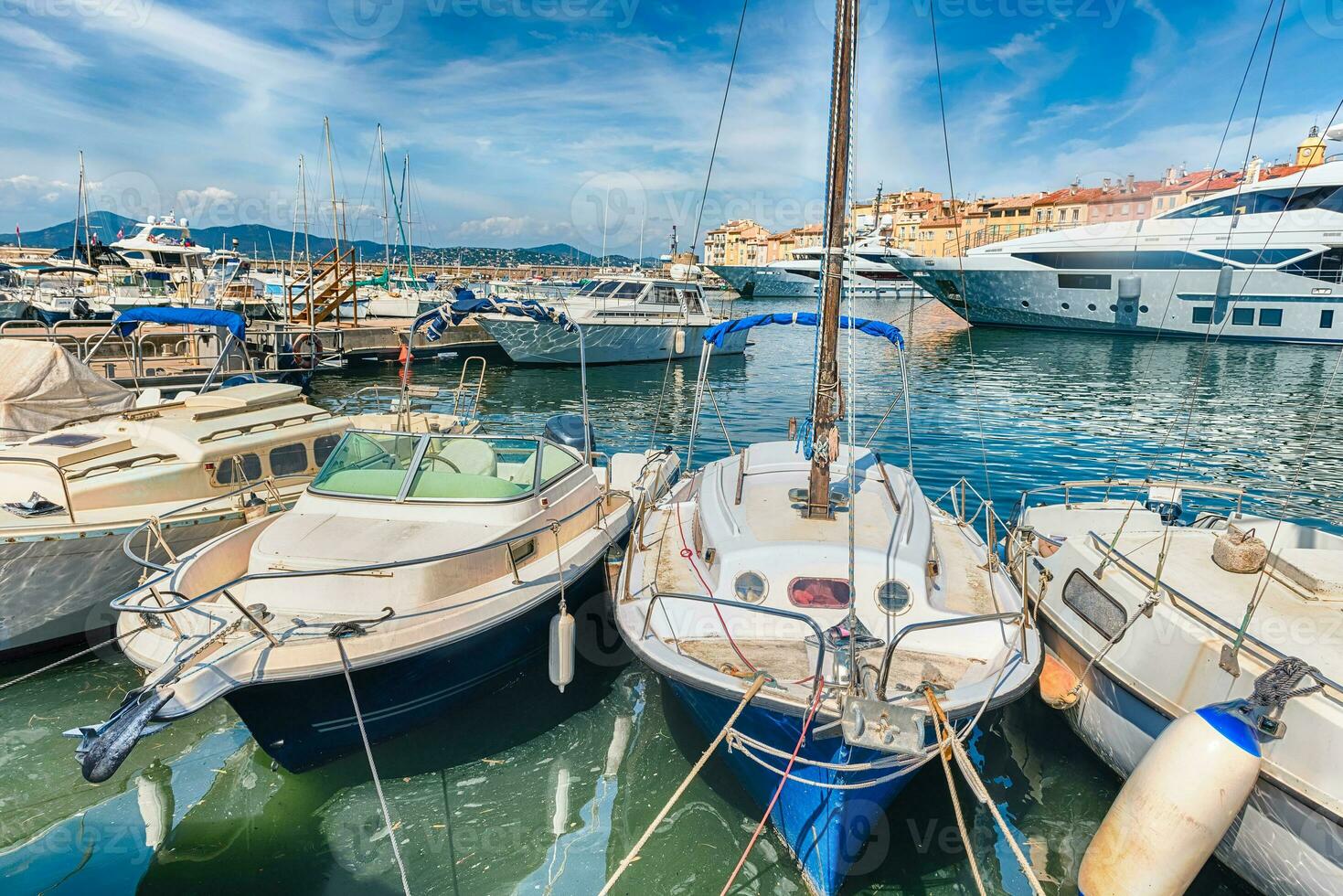 se av de gammal hamn av saint-tropez, cote d'azur, Frankrike foto