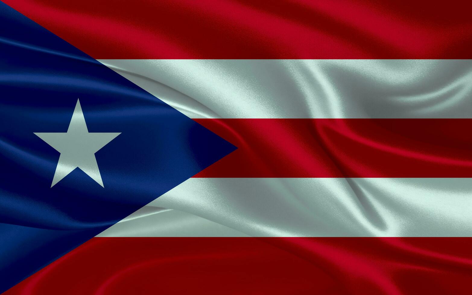 3d vinka realistisk silke nationell flagga av puerto rico. Lycklig nationell dag puerto rico flagga bakgrund. stänga upp foto
