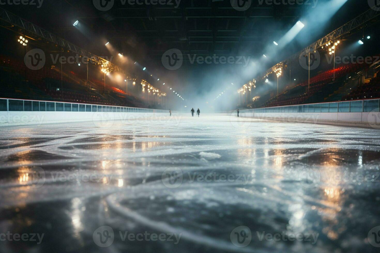 ai genererad festlig is skridskoåkning en vinter- glädje den där fångar de jul anda ai genererad foto