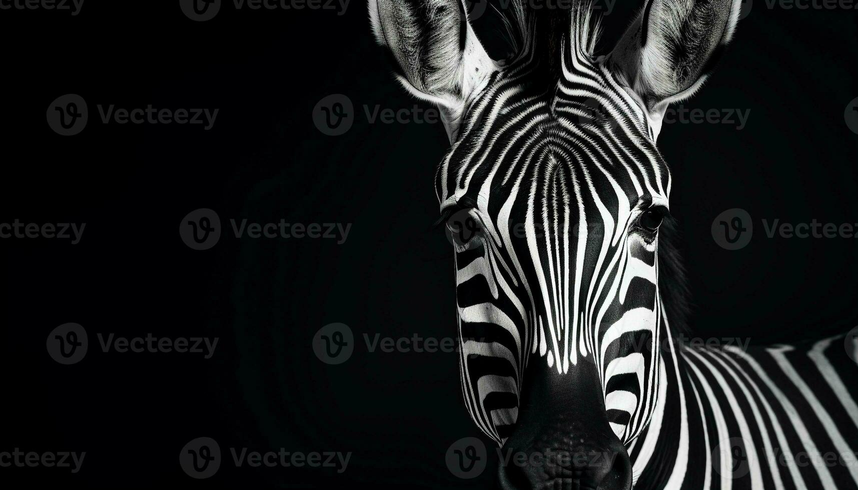 ai genererad randig zebra i afrika, en svartvit skönhet i natur genererad förbi ai foto