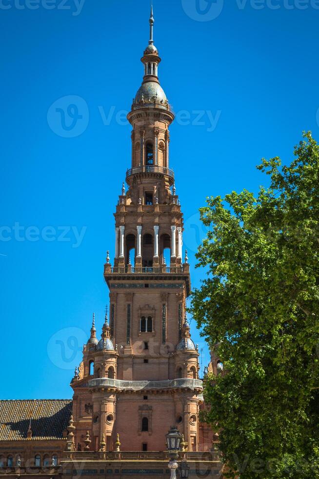 spanska fyrkant torg de espana i Sevilla, Spanien foto