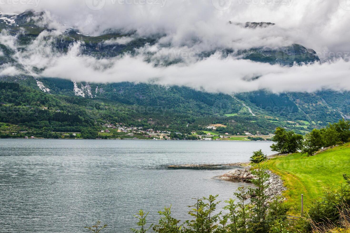 sognefjord se på en molnig dag, Norge foto