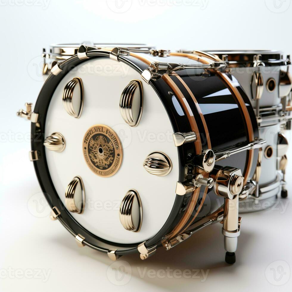 ai genererad 3d trumma modell med vit bakgrund foto