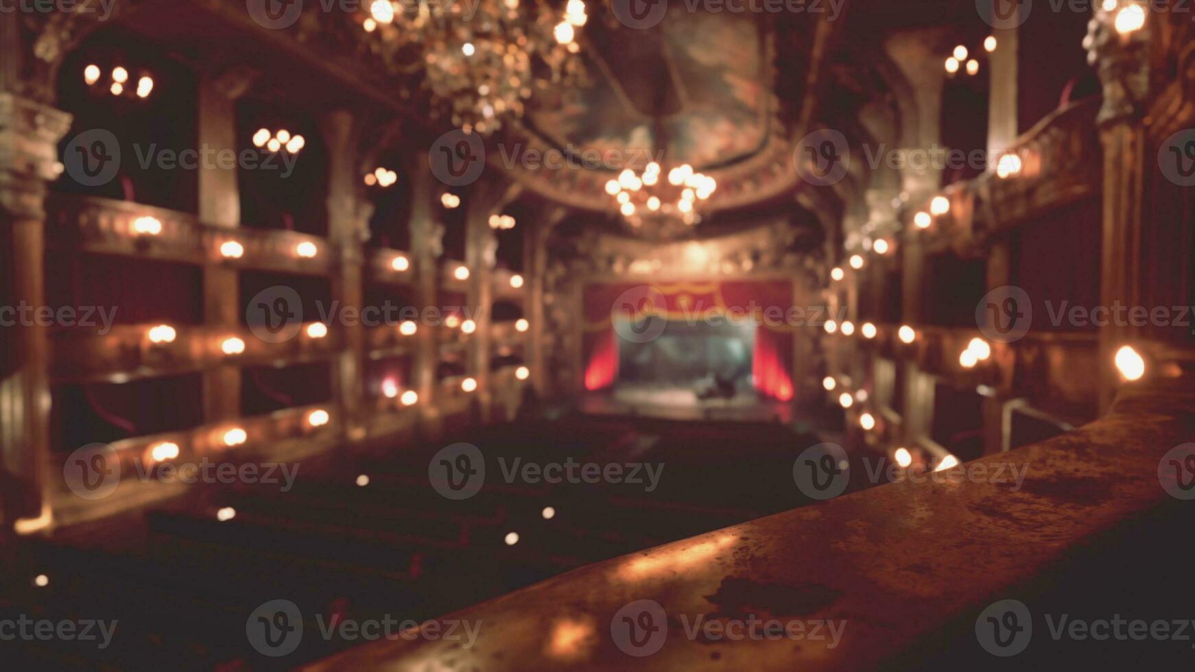 klassisk opera hus interiör med gyllene ornament foto