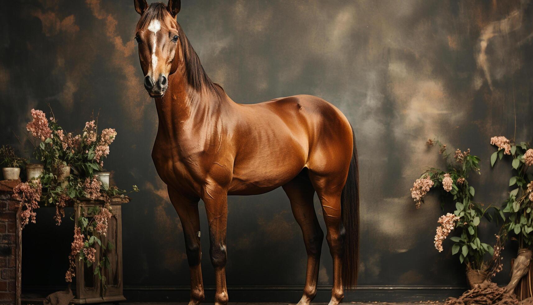 ai genererad söt lamm betning i grön äng på en bruka genererad förbi ai foto