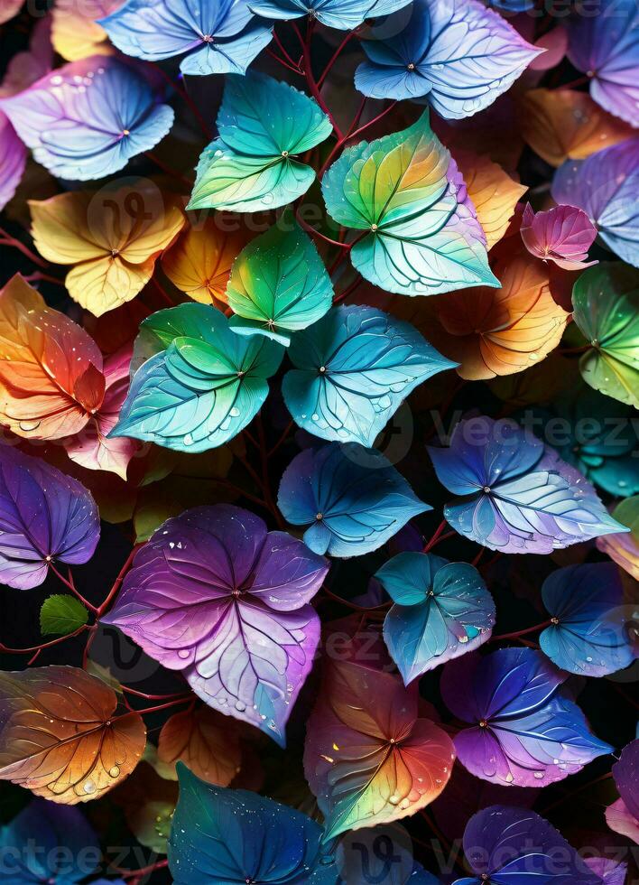 ai genererad hortensia holografiska blommor foto