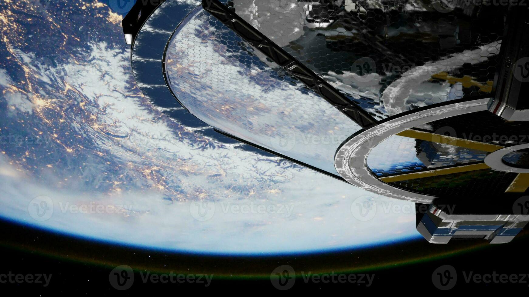 oidentifierad utomjording rymdskepp flygande i Plats foto
