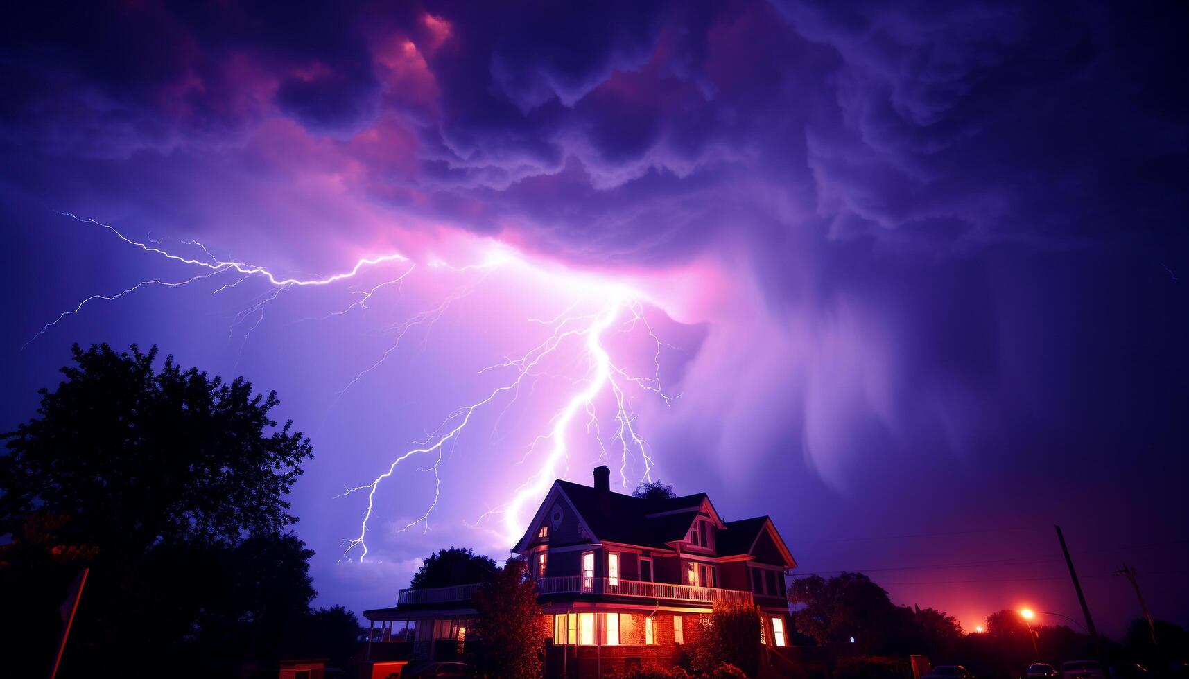 ai genererad dramatisk himmel, mörk natt, åskväder, majestätisk berg, våt gräs genererad förbi ai foto