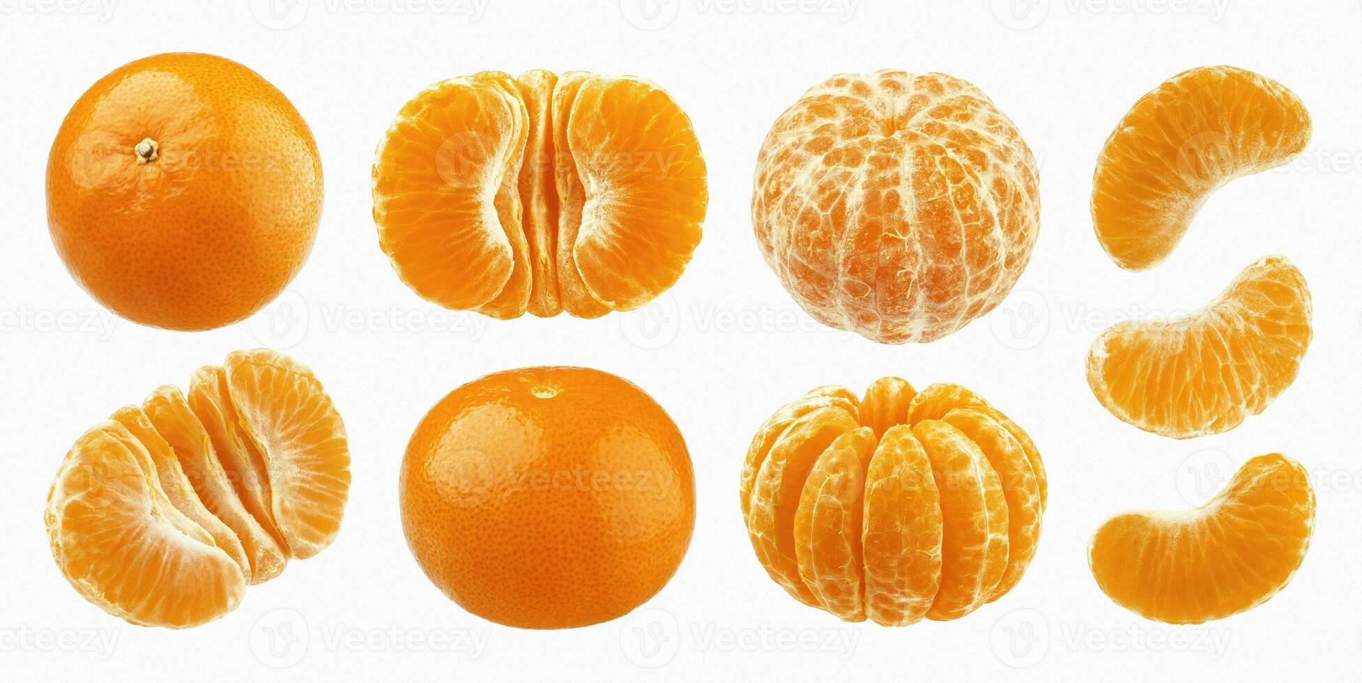 mandarin, mandarin, clementine isolerat på vit bakgrund. samling foto