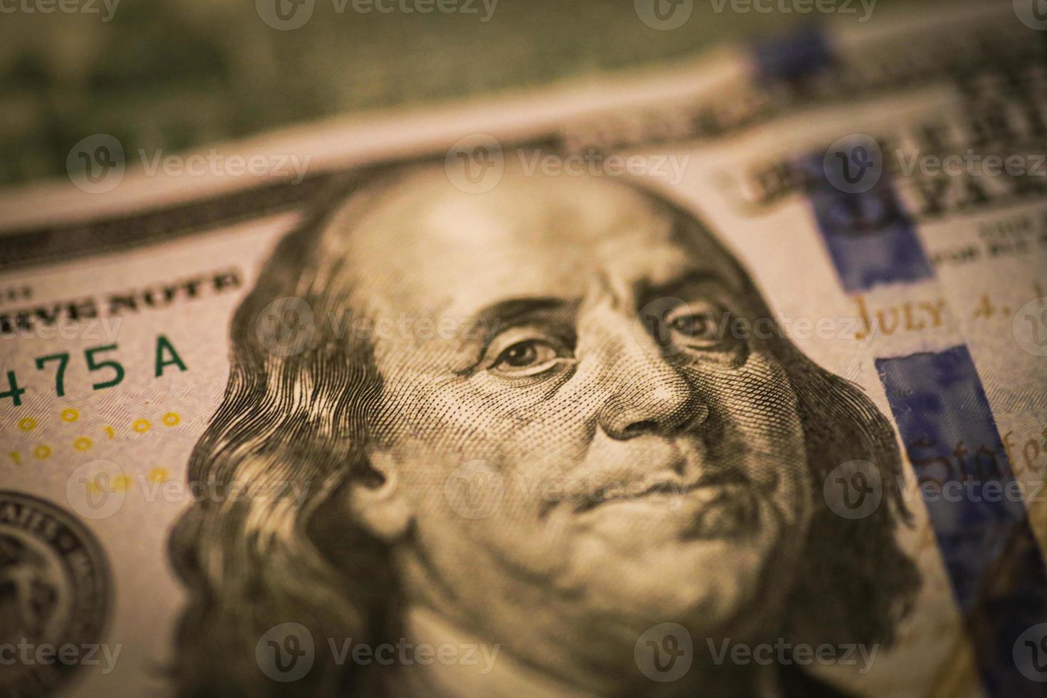 benjamin franklin på usa dollar - usd foto