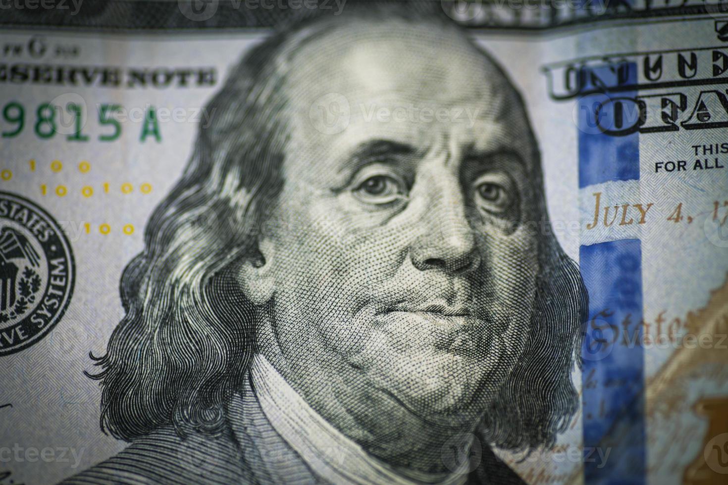 benjamin franklin på usa dollar - usd foto