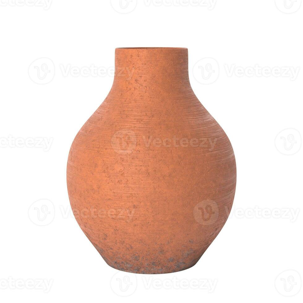 retro orange lera keramisk pott vas. 3d tolkning foto