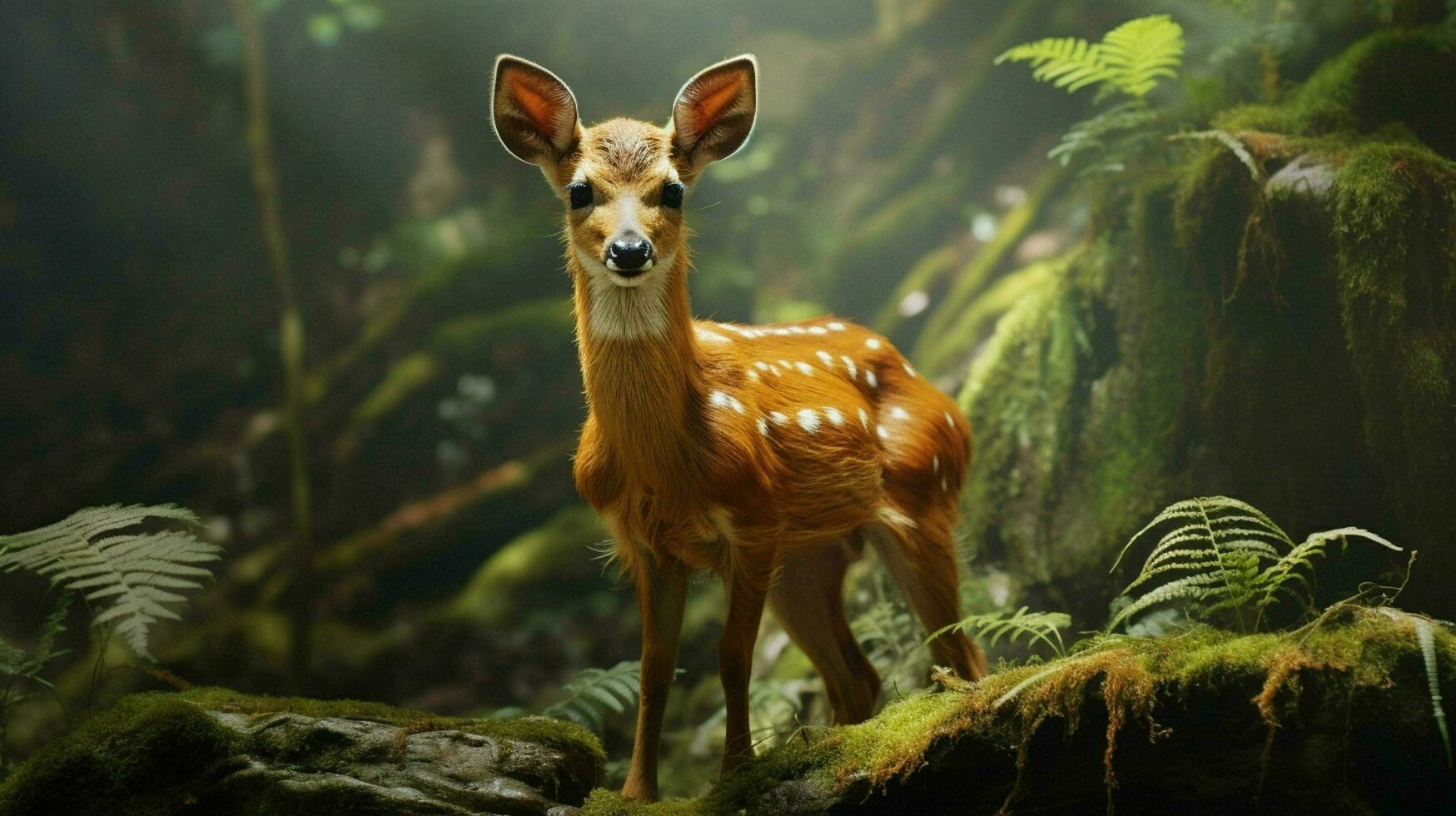 ai genererad skällande rådjur natura djur- tapet bakgrund foto