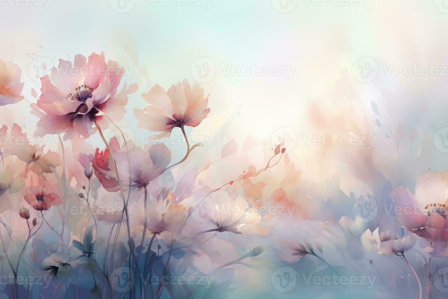 ai genererad pastell skönhet blomning abstrakt bakgrund blommor närbild växt trädgård färsk blommig foto