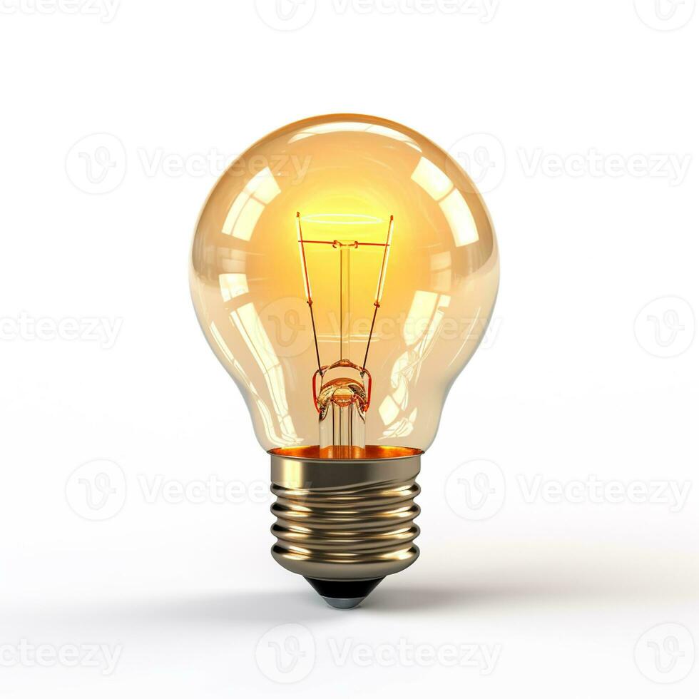 ai genererad Foto av lysande gul ljus Glödlampa,