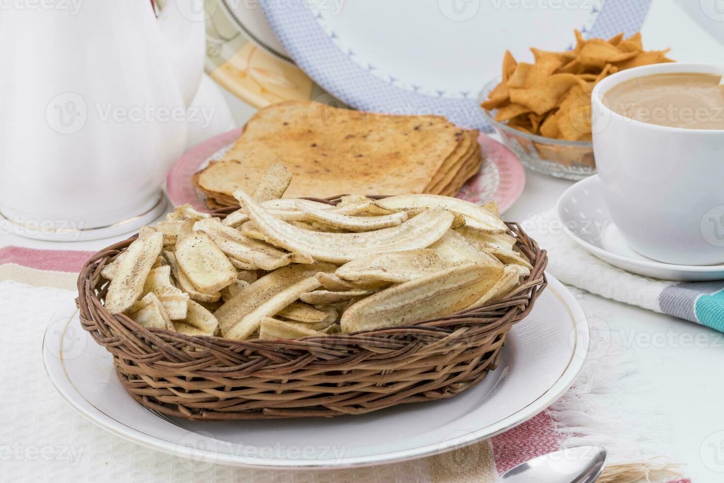 banan pommes frites populär djup friterad te tid mellanmål foto