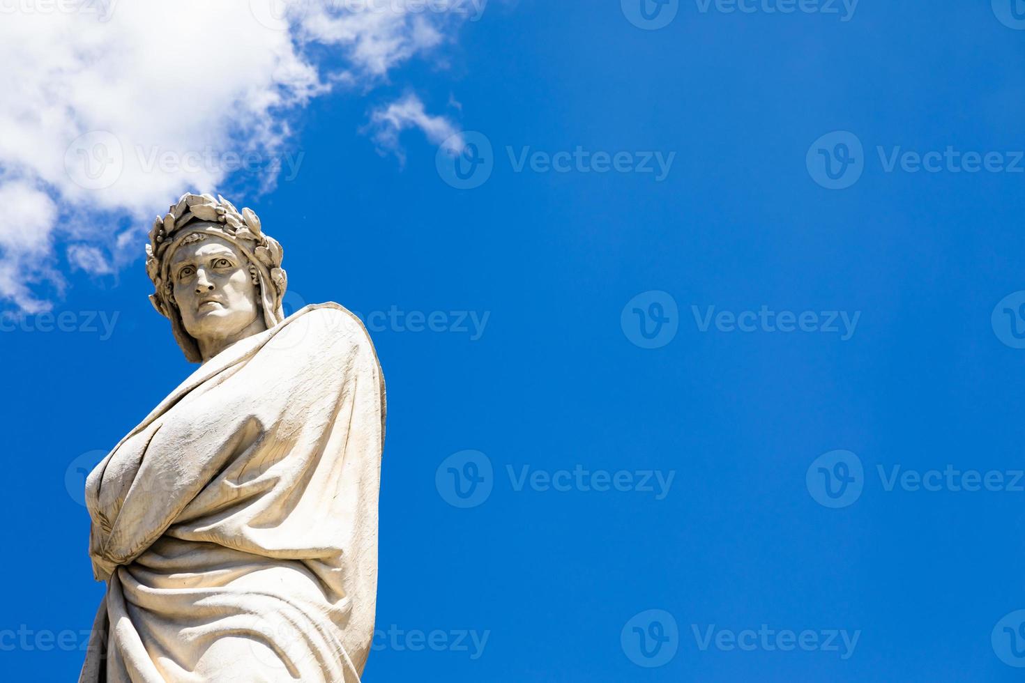 dante alighieri -staty i Florens, regionen Toscana, Italien, foto