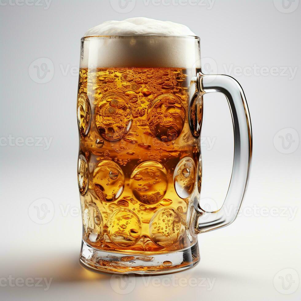 ai genererad 3d modell av en öl glas foto