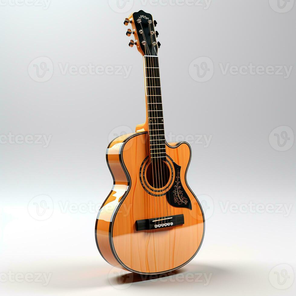 ai genererad 3d modell av gitarr foto