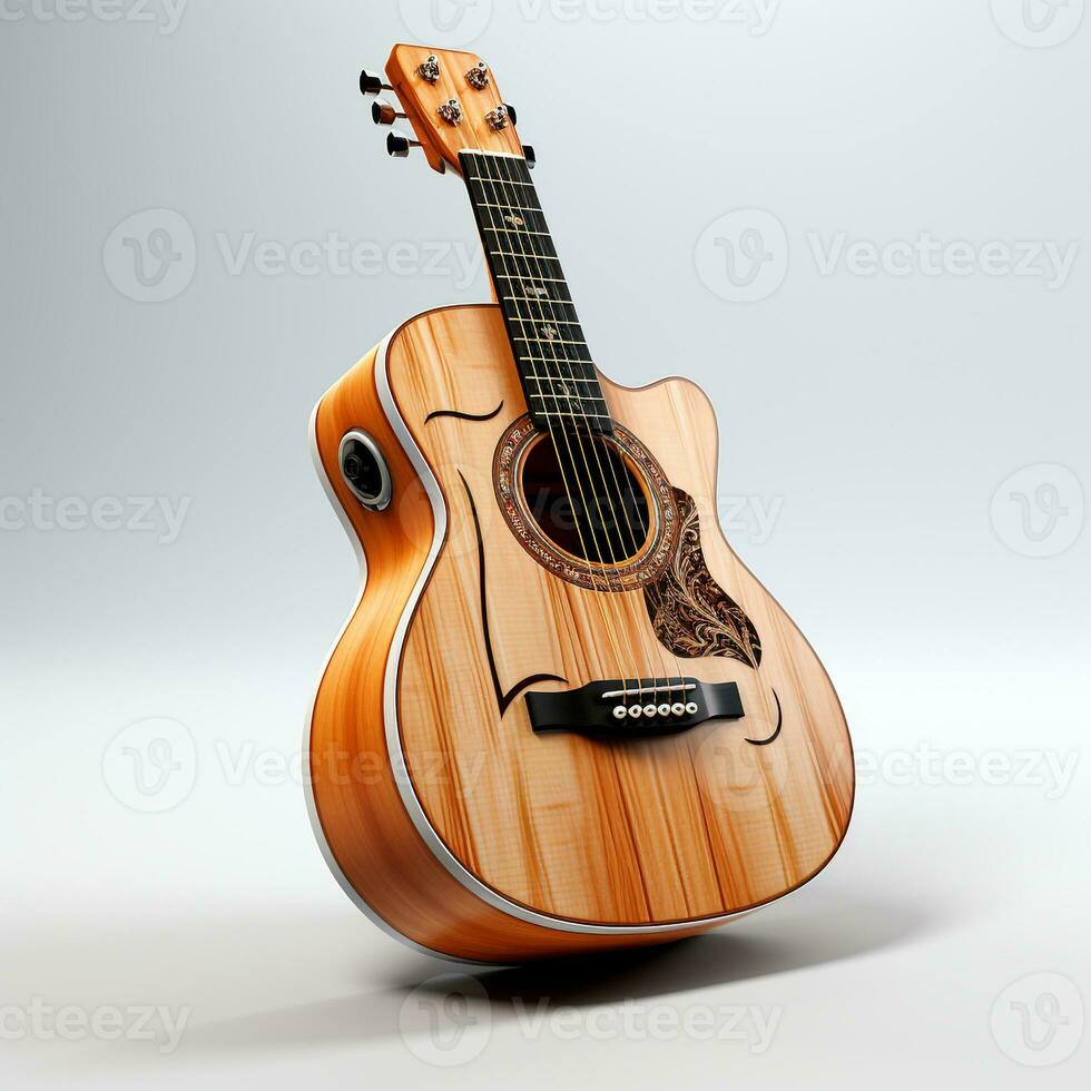 ai genererad 3d modell av gitarr foto