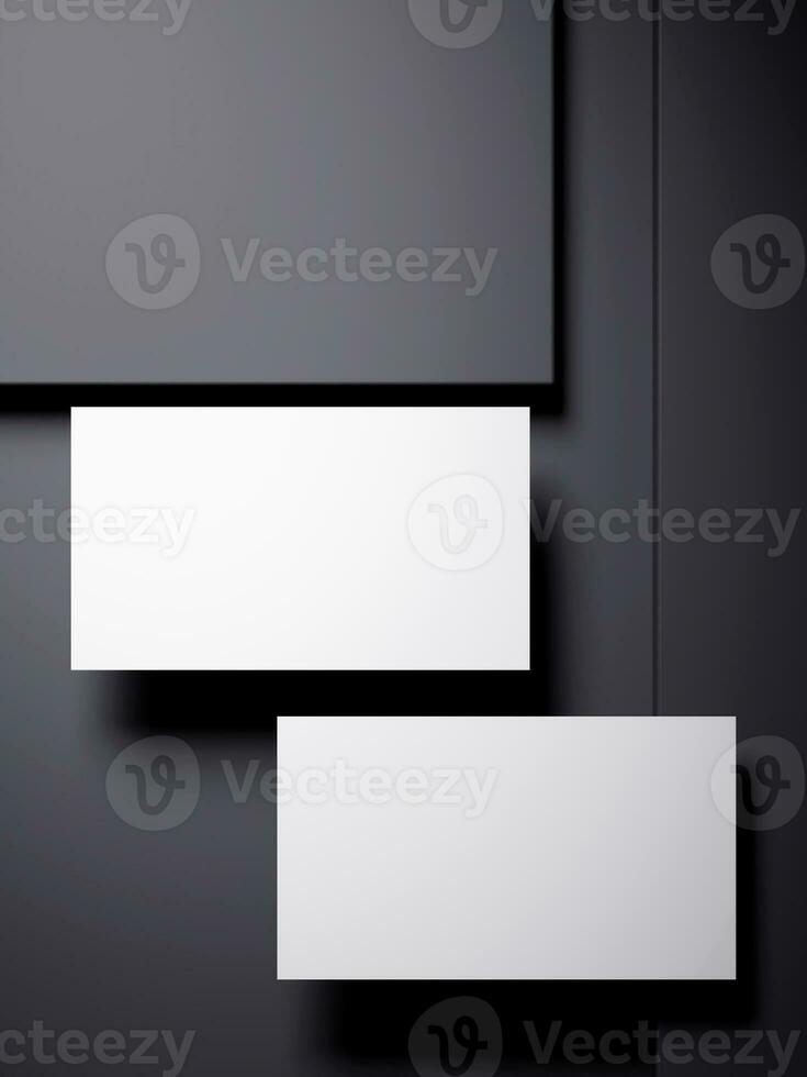 vit företag kort med elegant mörk bakgrund foto