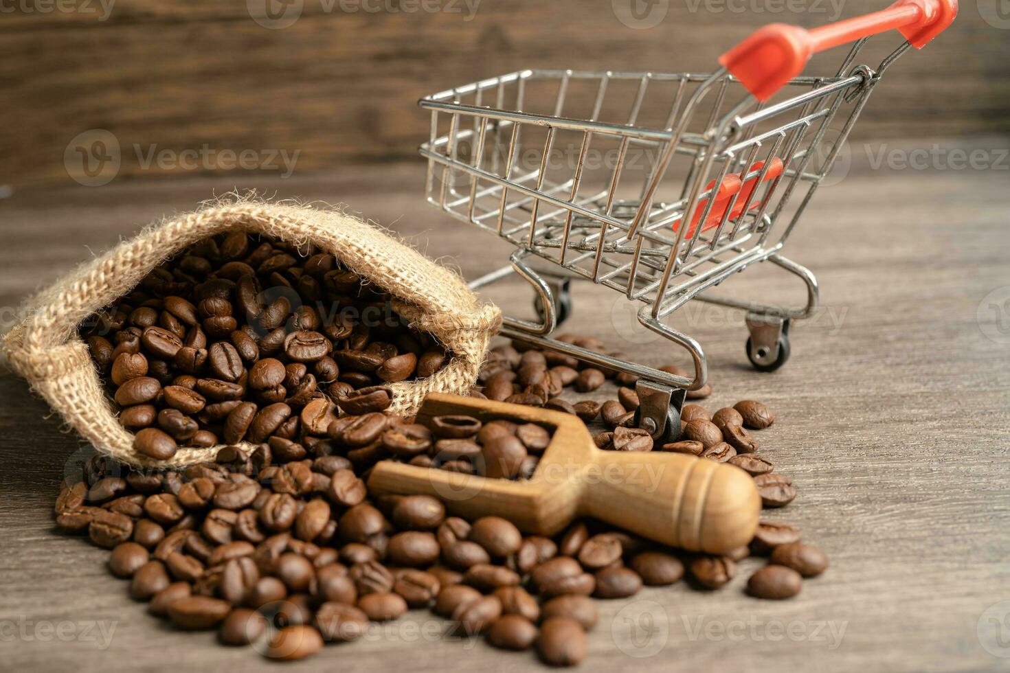 kaffe bönor, importera exportera handla uppkopplad eller e-handel leverans service Lagra produkt frakt, handel, leverantör begrepp. foto