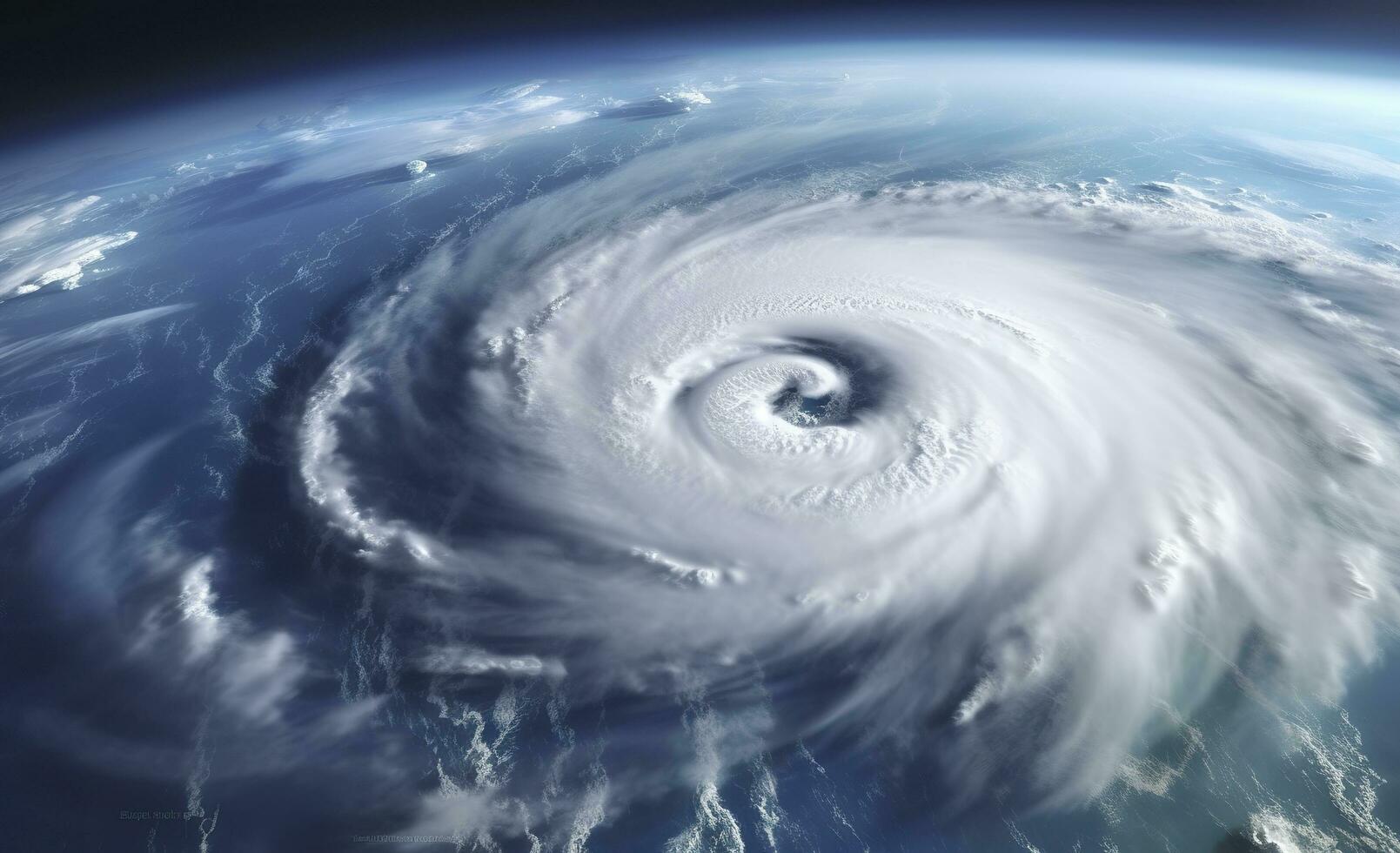 ai genererad super tyfon, tropisk storm, cyklon, tornado, över hav. väder bakgrund. generativ ai foto