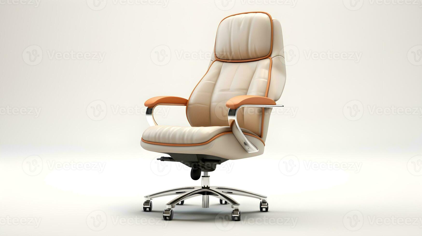ai genererad lyx modern läder kontor stol bekväm och elegant i vit bakgrund ai genererad foto