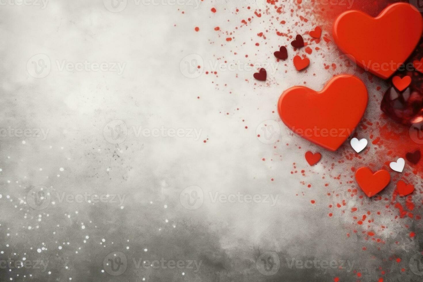 ai genererad blandad valentine hjärtan för romantisk firande foto