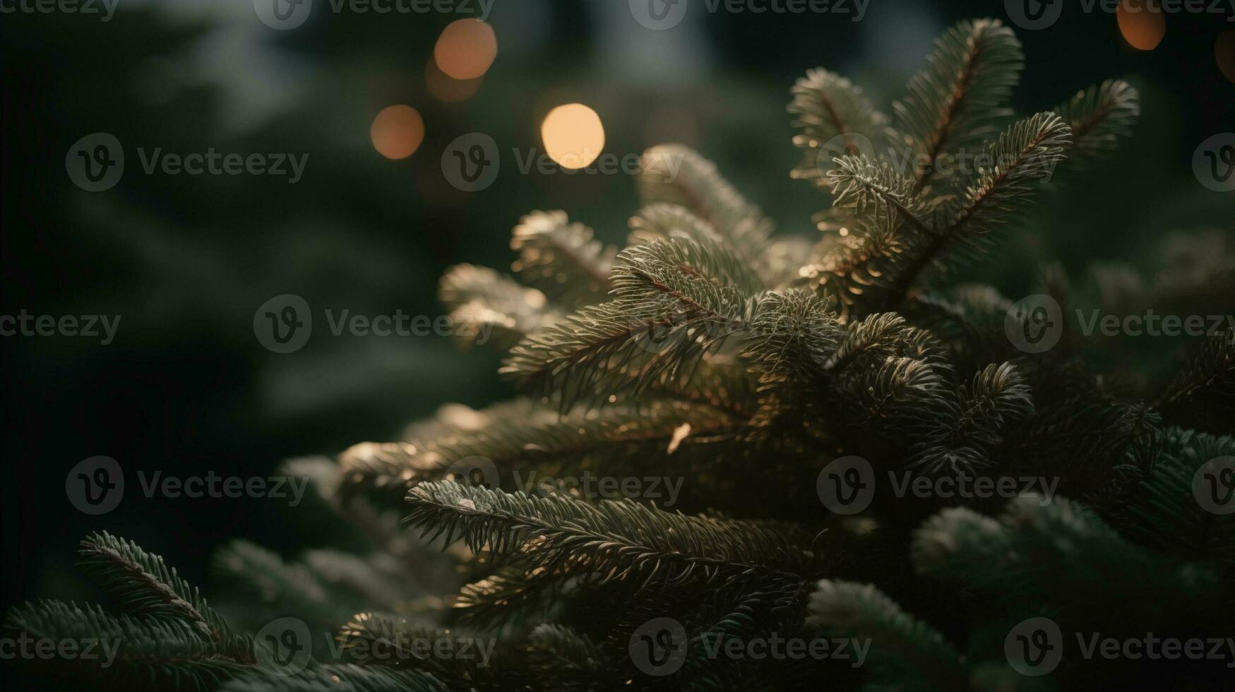 ai genererad jul träd grenar grön träd naturlig Färg bakgrund foto