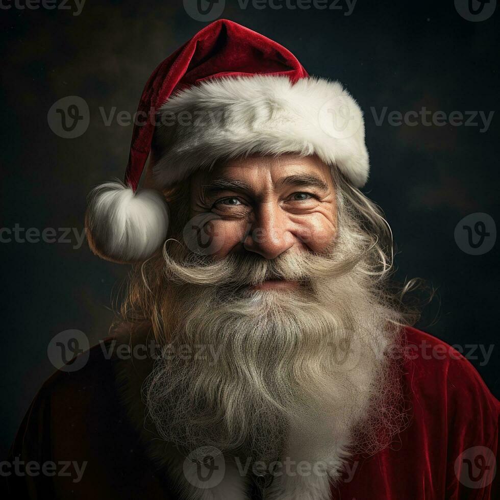 ai genererad studio porträtt av santa claus foto