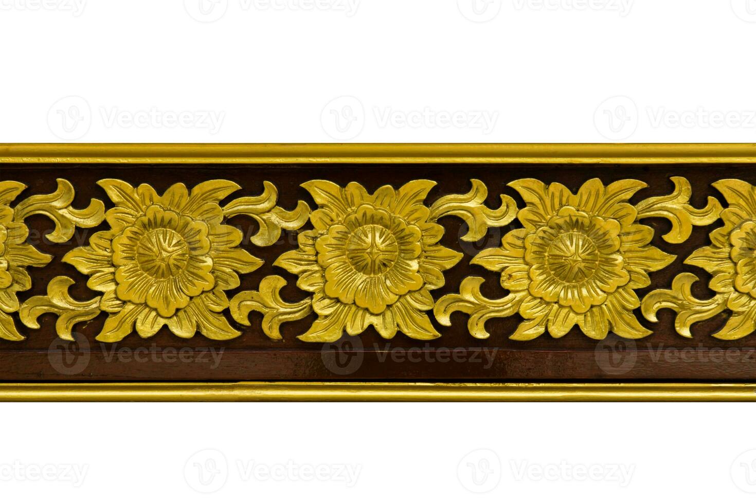 mönster av trä rista guld måla för dekoration foto