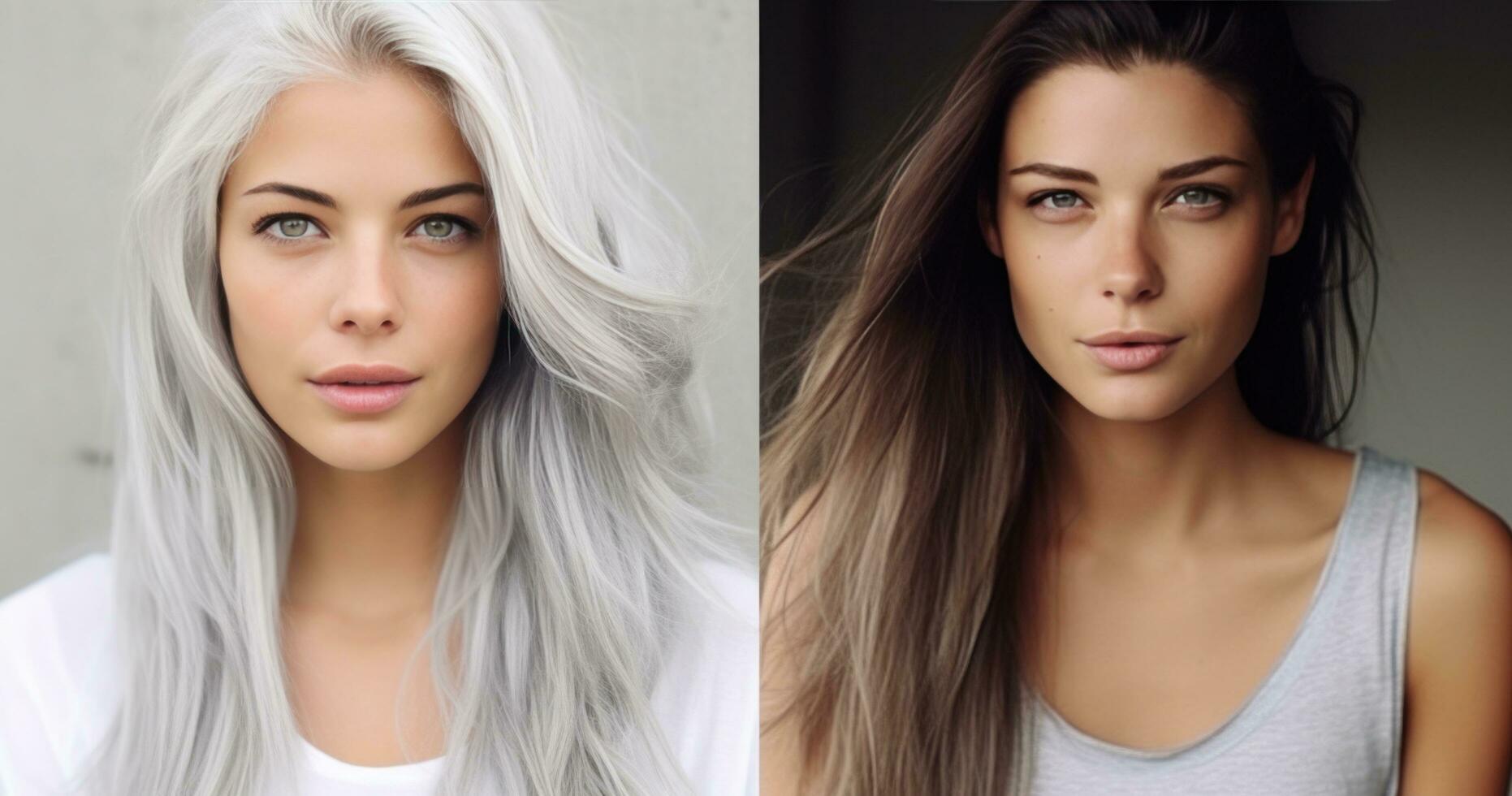 ai genererad grå hår för kvinnor är växande äldre foto