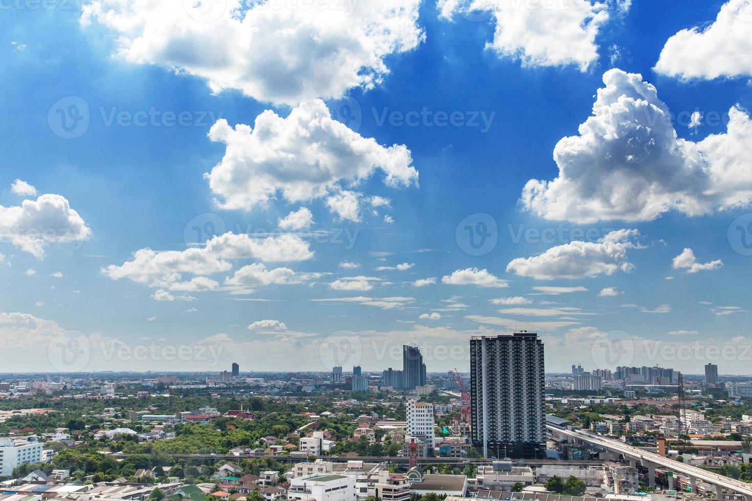 Bangkok, Thailand flygvy med skyline foto