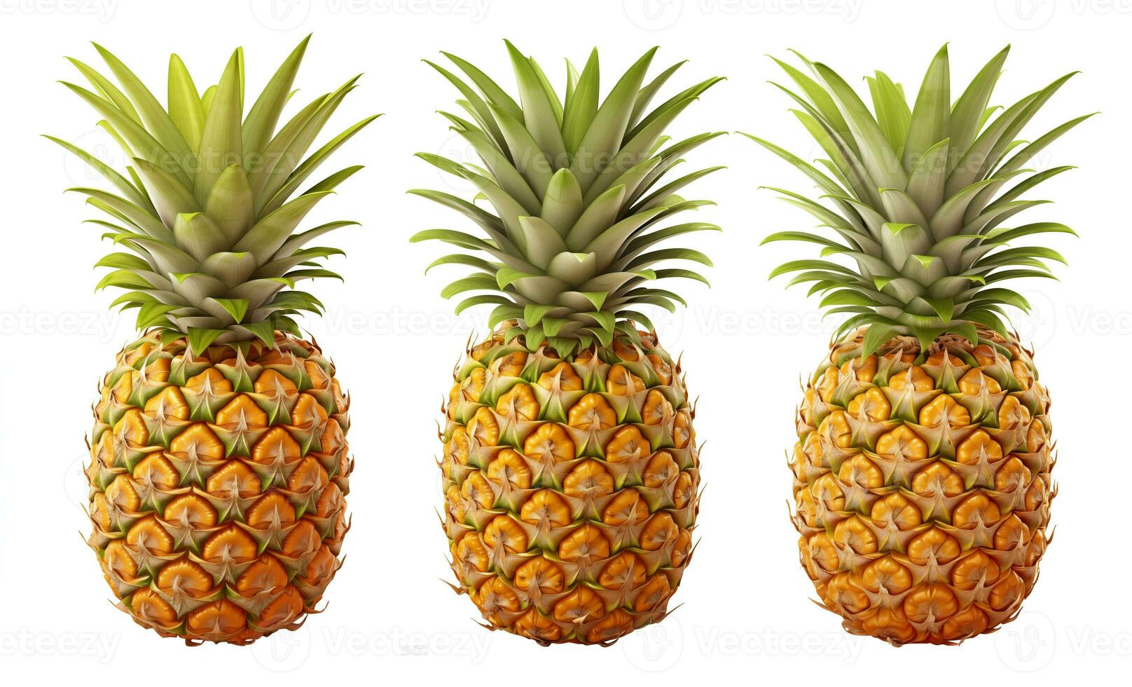 ai genererad ananas isolerat på vit bakgrund foto