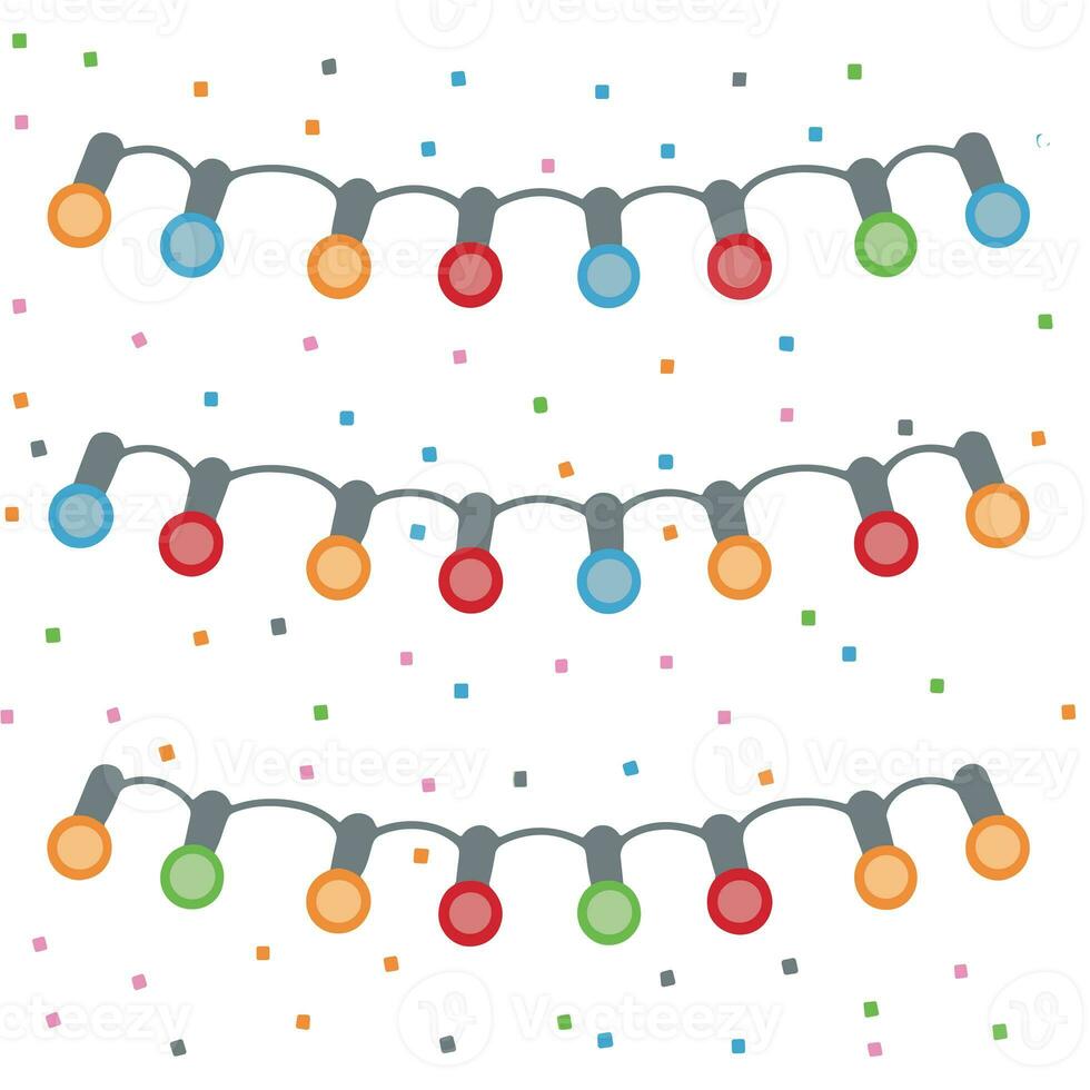 ai genererad sträng av färgrik lampor, jul dekoration foto