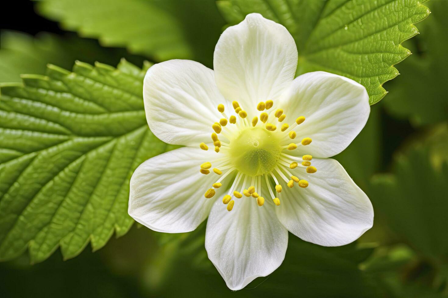 ai genererad jordgubb blomma. ai genererad foto