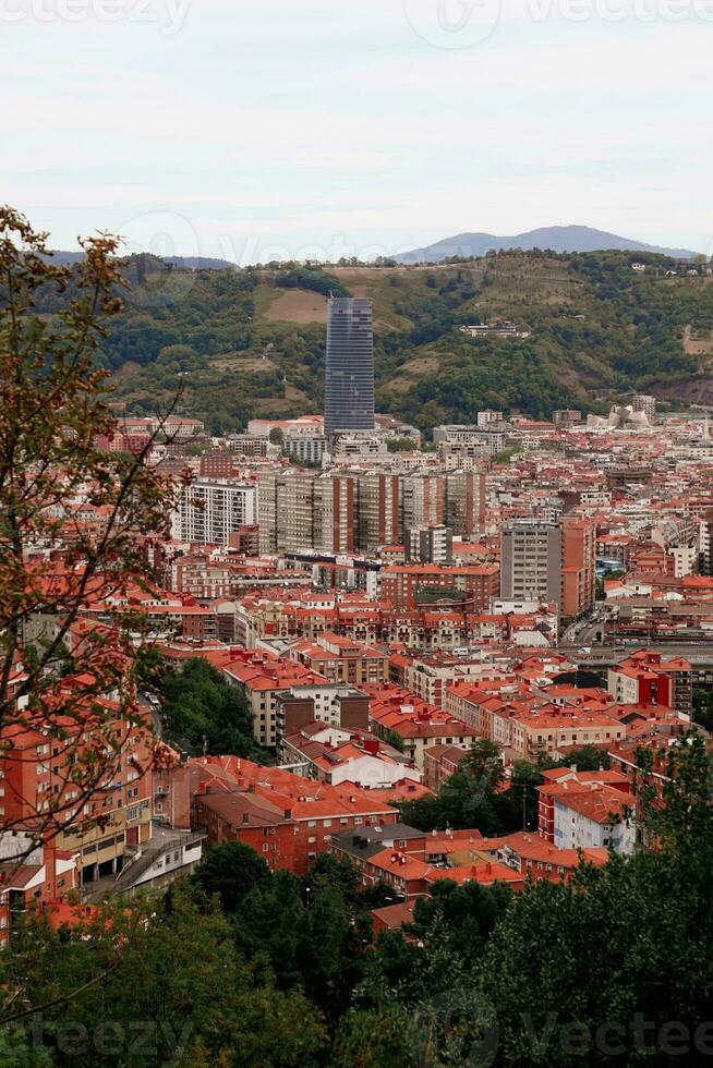 antenn se av bilbao stad, basque Land, Spanien. resa destination foto