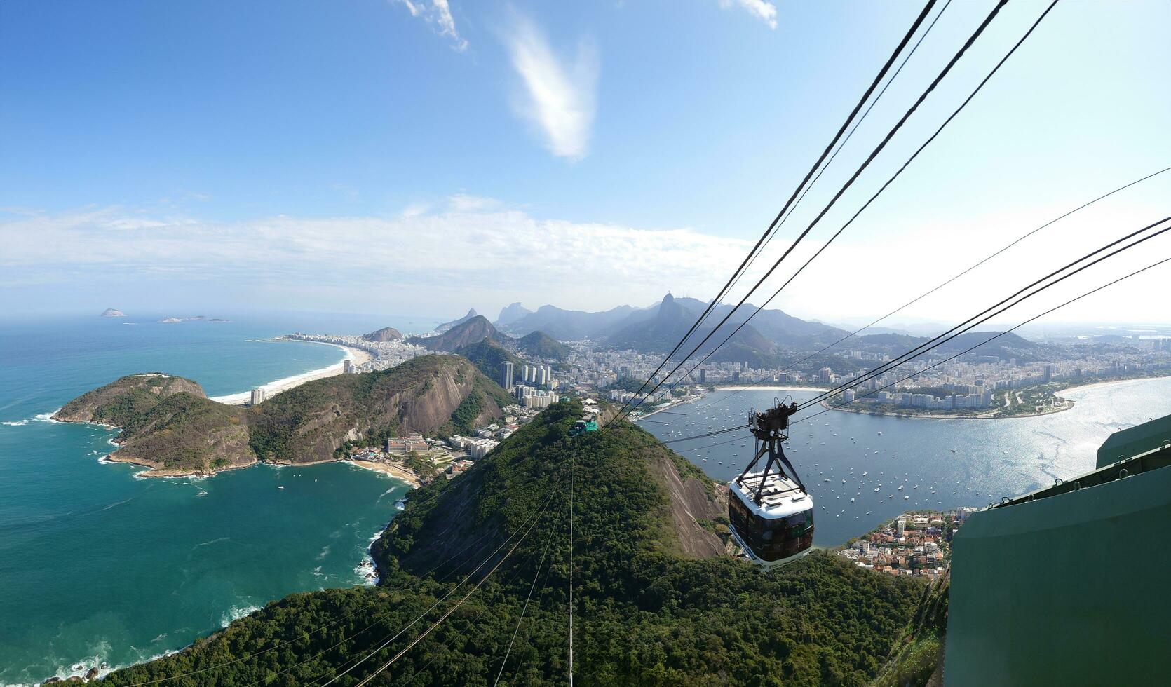 panorama- antenn se från de topp av sugarloaf berg i de stad av rio de janeiro foto