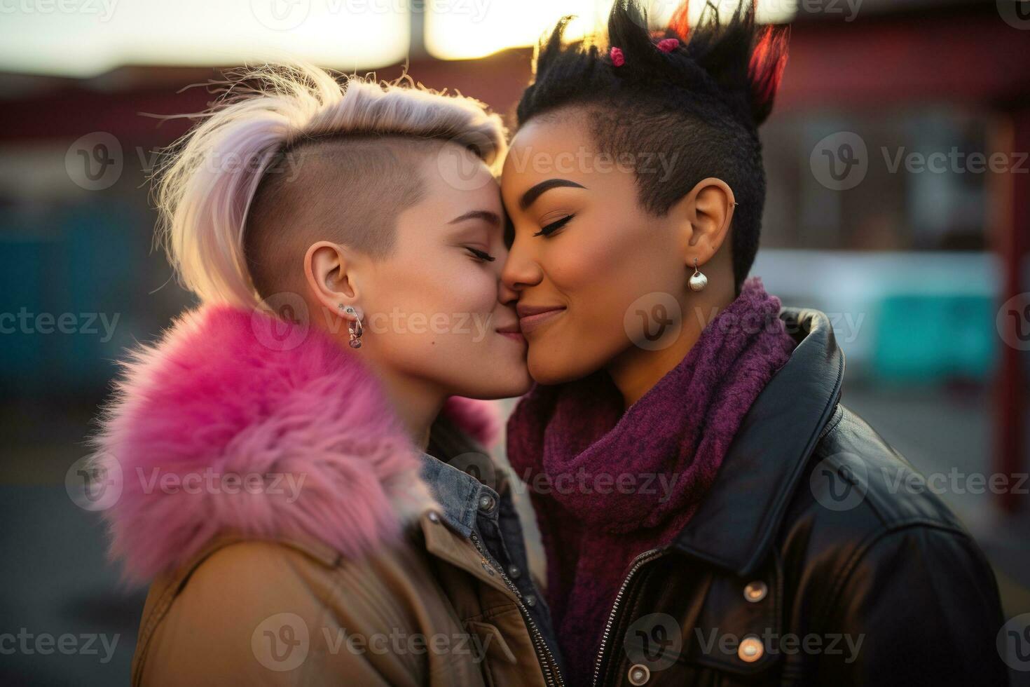 ai genererad HBTQ lesbisk par kärlek stunder happiness.lgbt relation begrepp foto