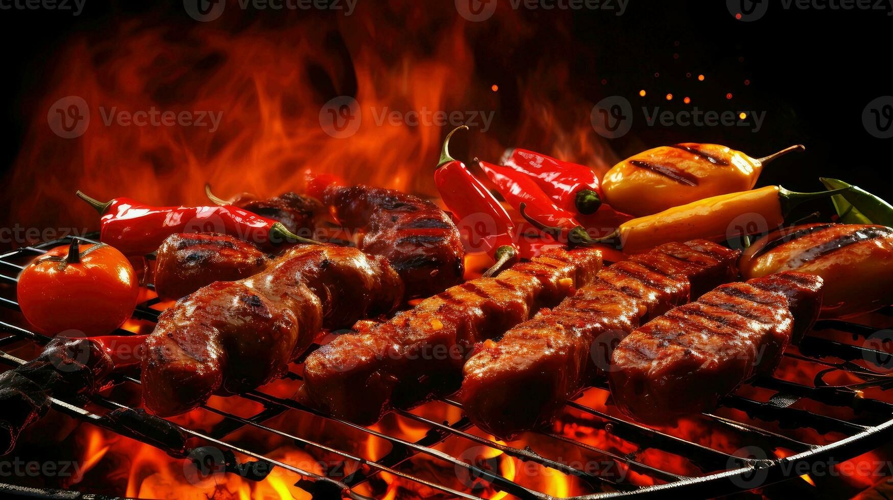 ai genererad kyckling varm bbq mat foto