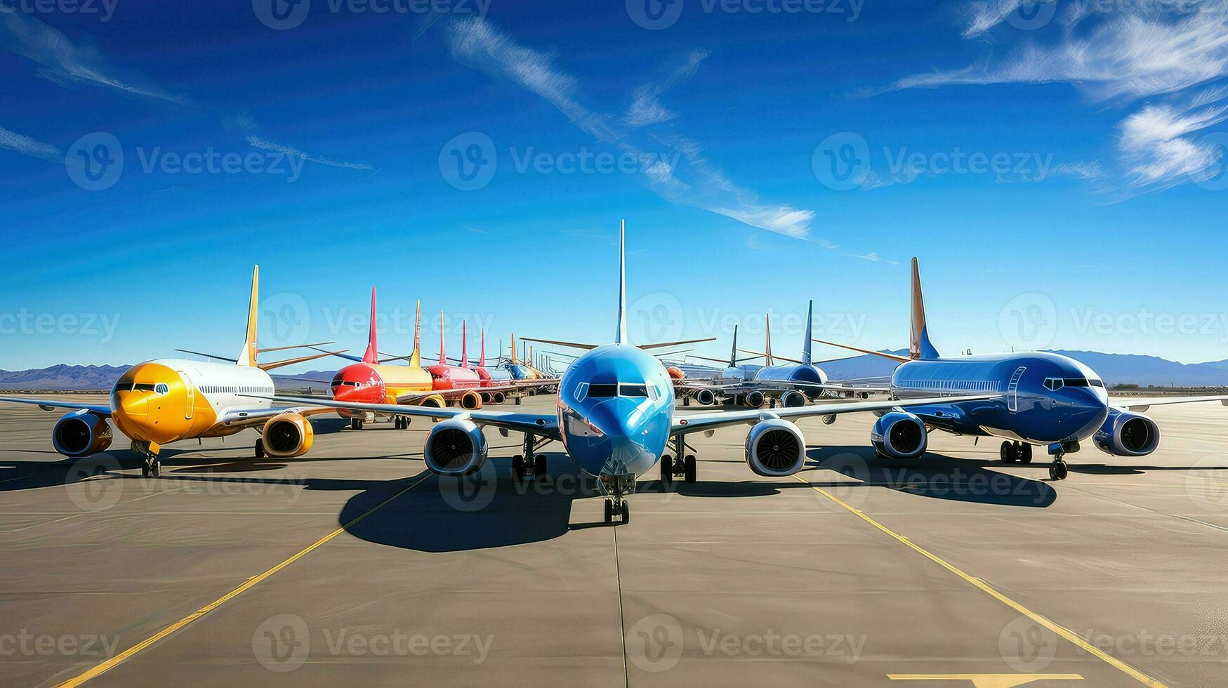 ai genererad bagage ankomst flygplats bakgrund foto