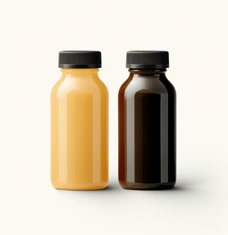 ai genererad jello juice flaska attrapp isolerat attrapp för hemsida foto