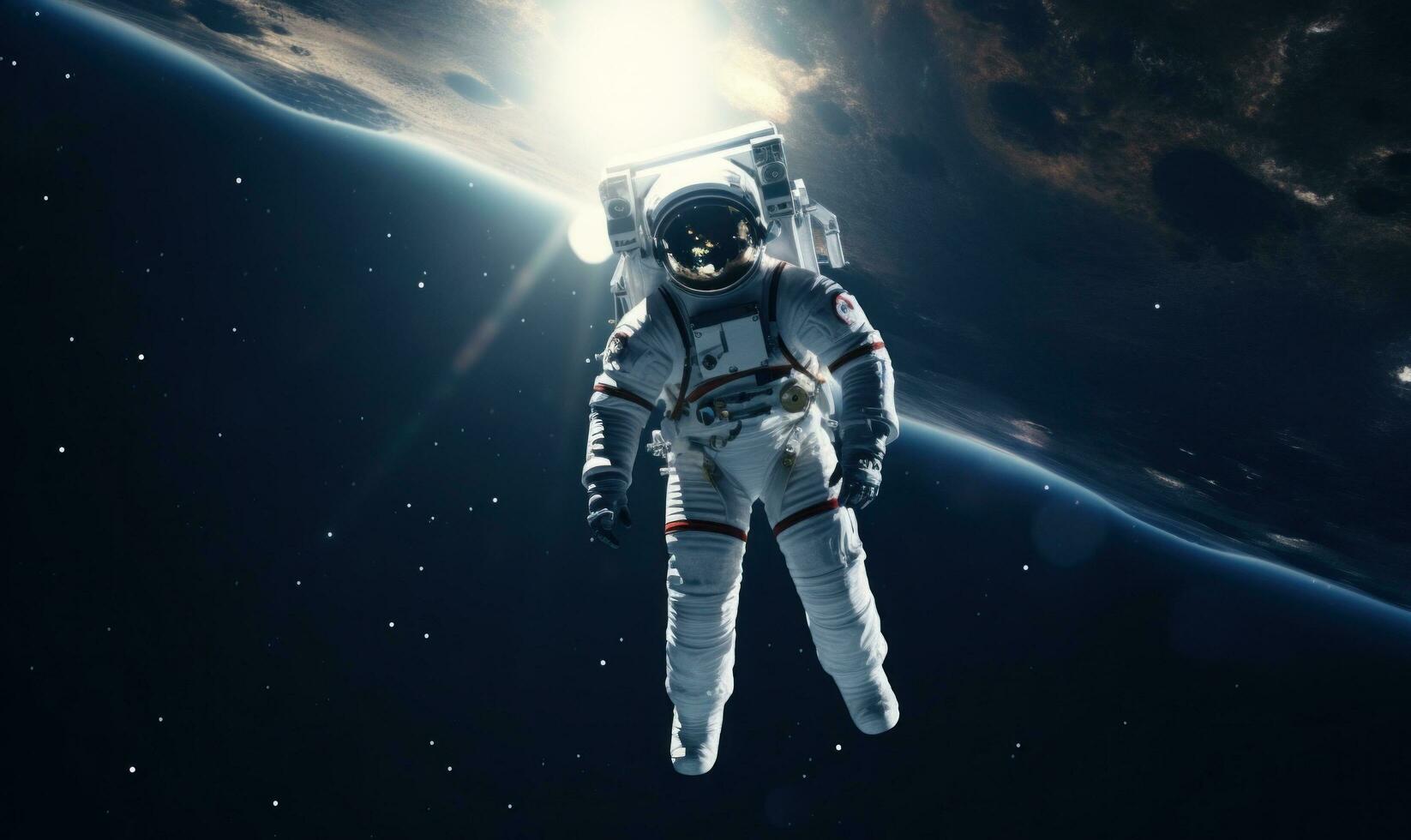 ai genererad astronaut i Plats på en sten foto