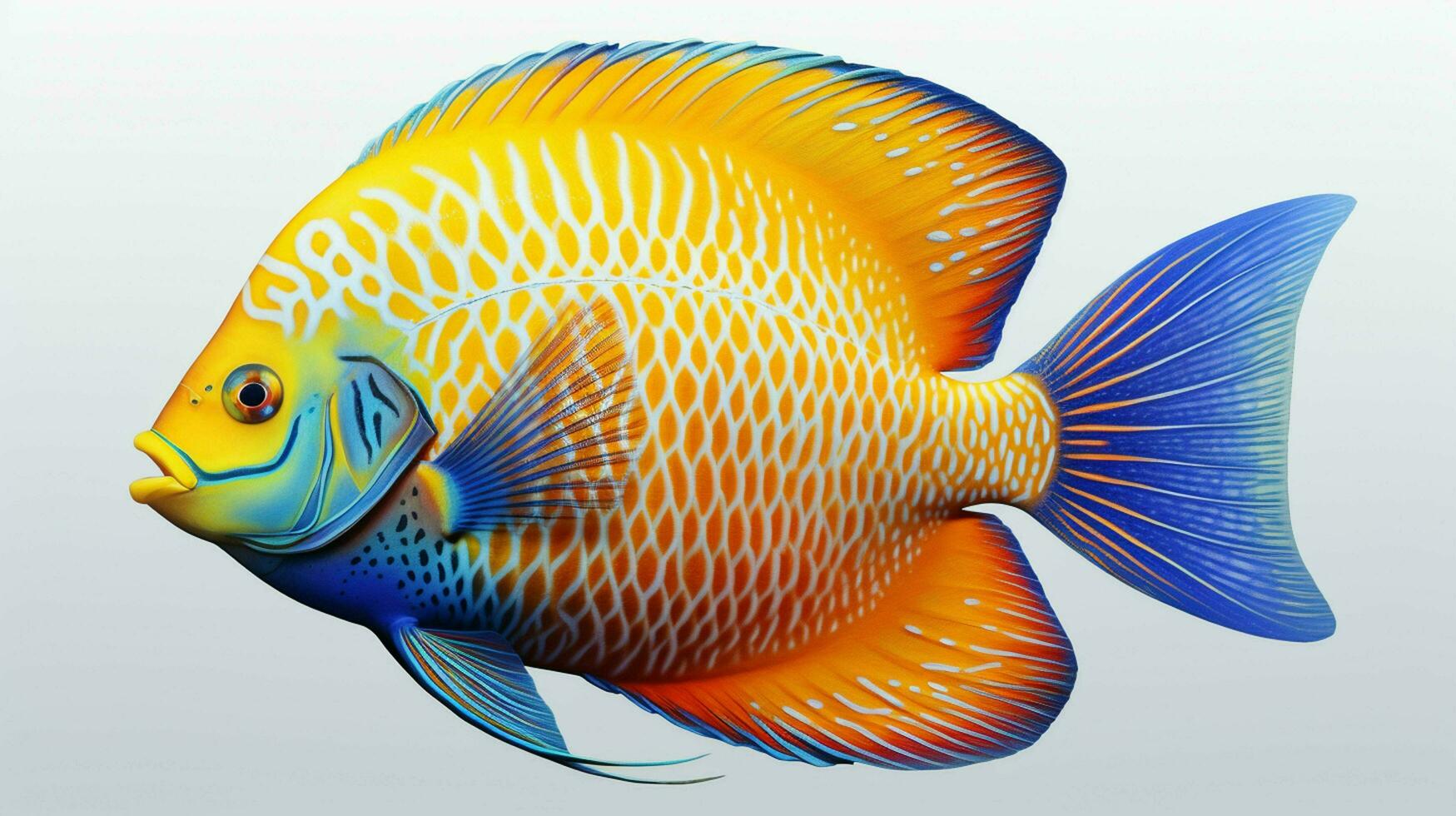 ai genererad hyper realistisk illustrationer av korall skönhet angelfish foto