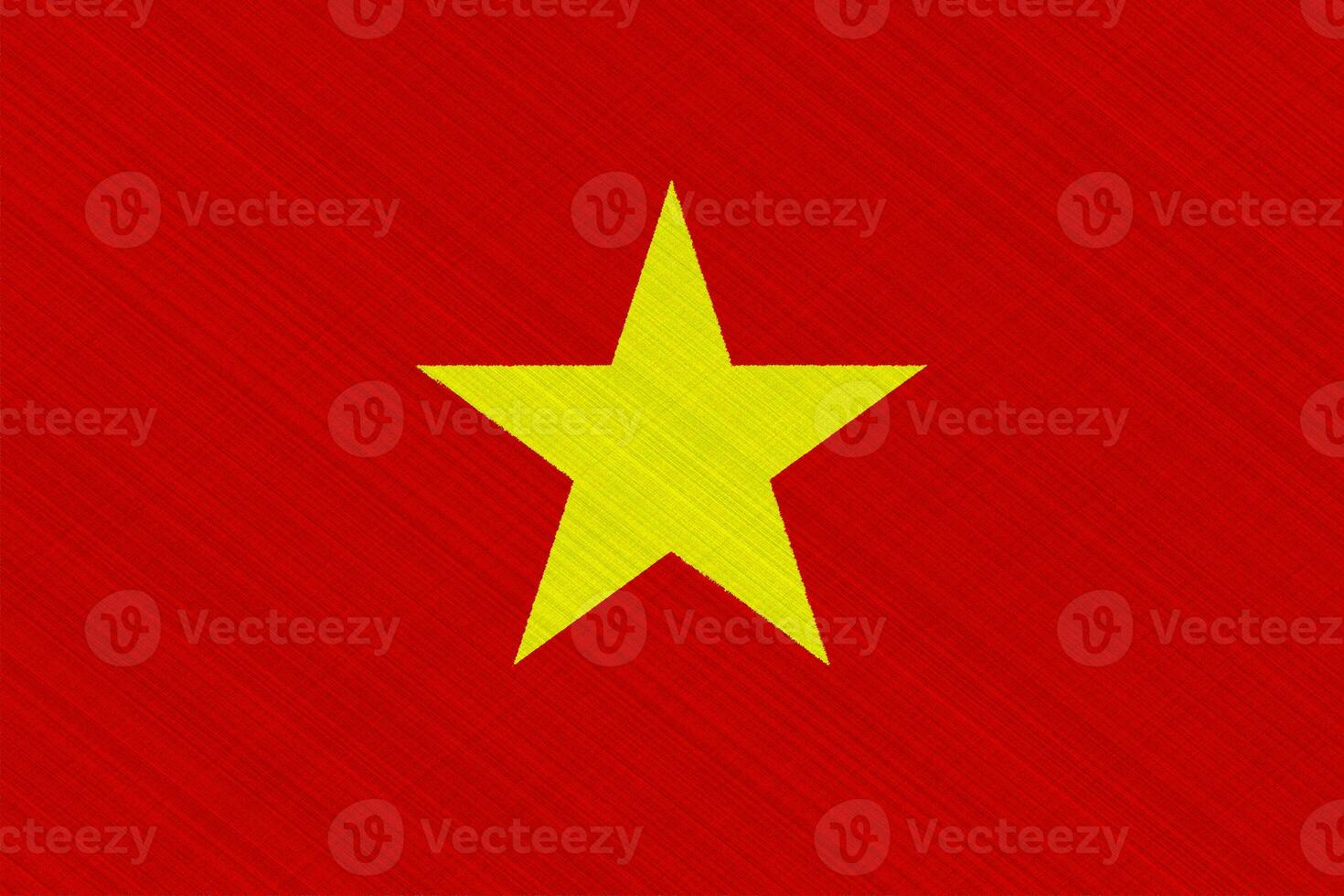 flagga av socialistisk republik av vietnam på en texturerad bakgrund. begrepp collage. foto
