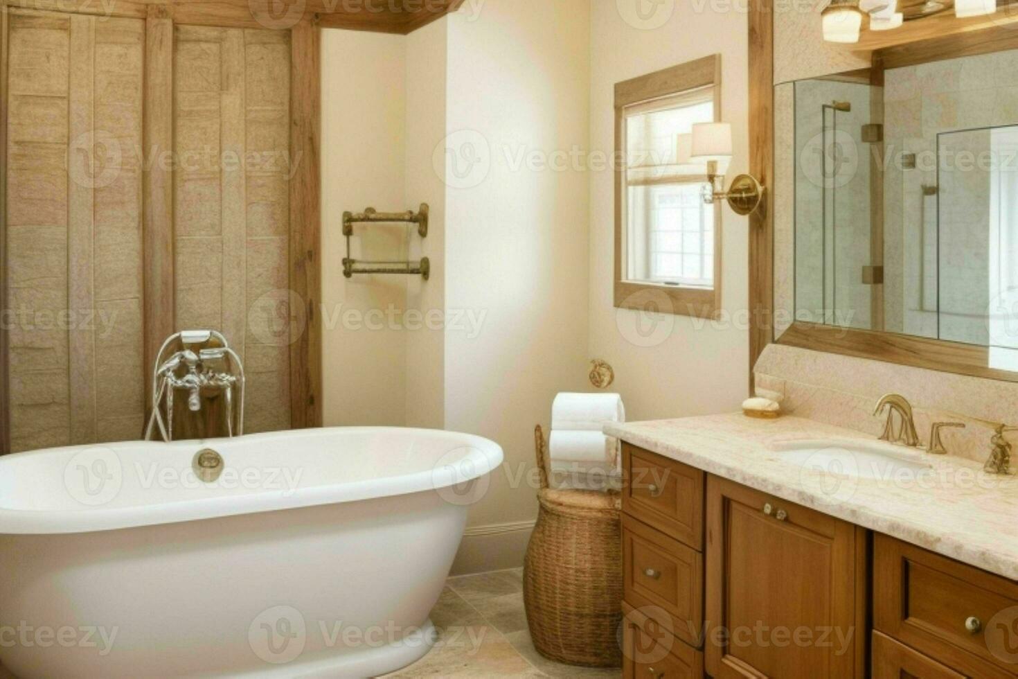 ai genererad traditionell stil badrum. proffs Foto