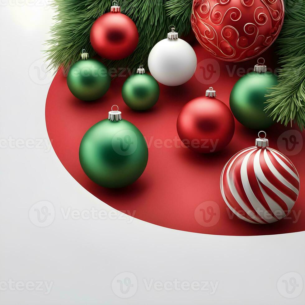 ai genererad en jul bakgrund med röd dekorationer, röd bakgrund fotorealistisk. ai generativ foto