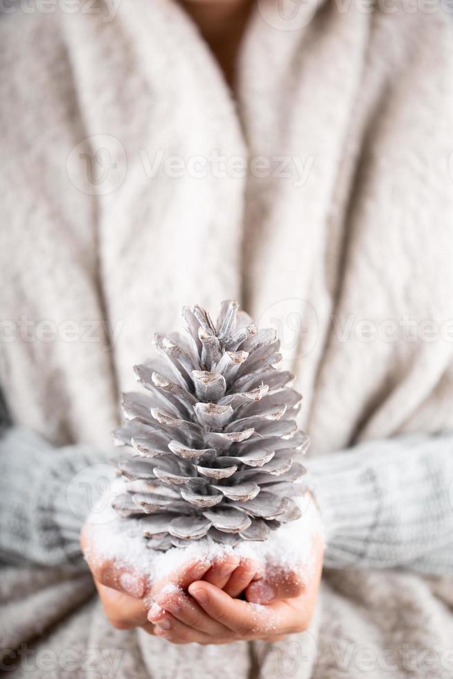 juldekor i kvinnors hand foto